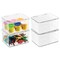 mDesign Plastic Stackable Closet Storage Bin Box with Lid, 4 Pack